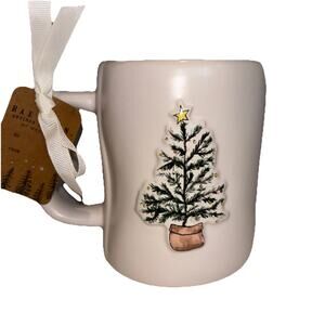 Rae Dunn Oh Christmas Tree Coffee Mug Double Sided With Christmas Tree Burlap